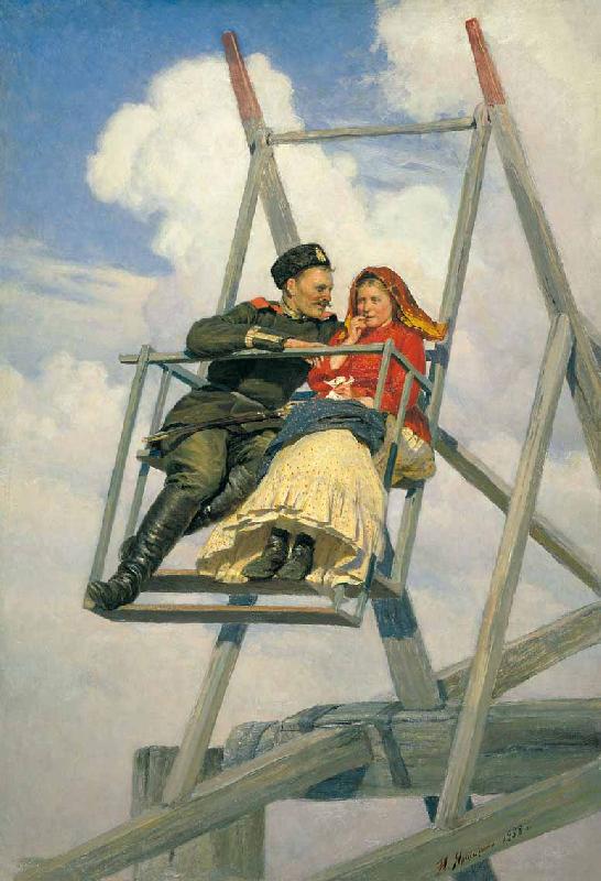 Nikolai Yaroshenko On swing oil painting picture